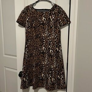 AGB Leopard Print Dress - Brown and Black